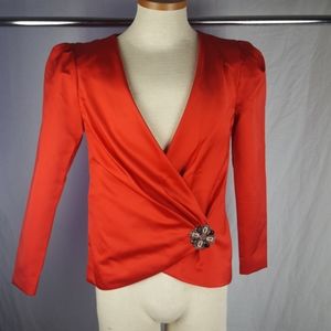 VTG CATTIVA RED SATIN PUFF BLAZER SZ 8